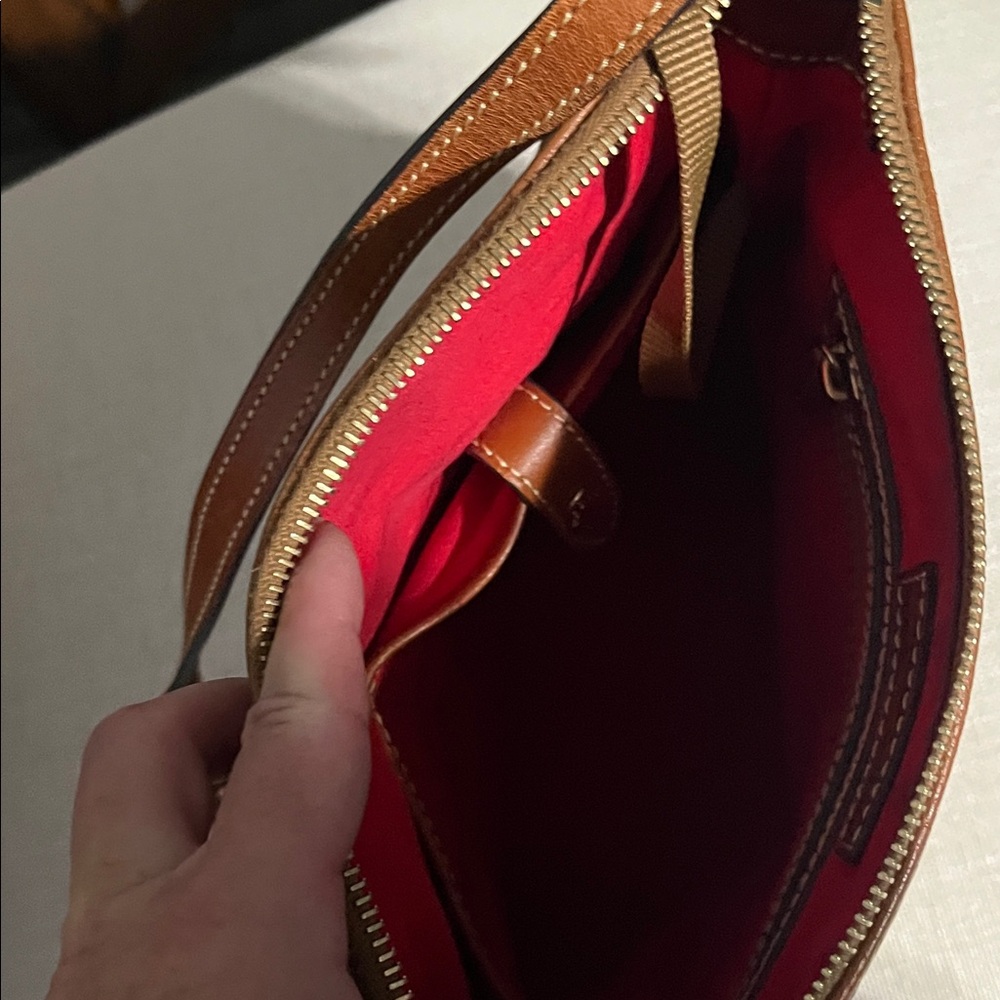 Dooney & Bourke Tan Leather Messenger Bag - Picture 6 of 6